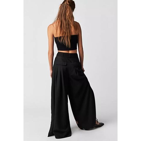 Free People Florence Embroidered Pants Striped Boho Floral Size 6 NEW - Picture 3 of 6